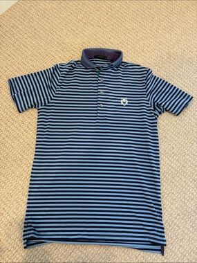 Greyson Blue and Navy Striped Polo